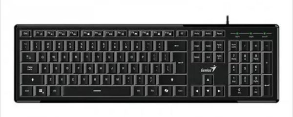 KEYBOARD WIRED USB GENIUS SLIM STAR 820, white backlight