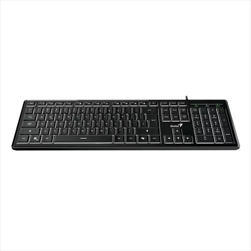 KEYBOARD WIRED USB GENIUS SLIM STAR 820, white backlight 08692