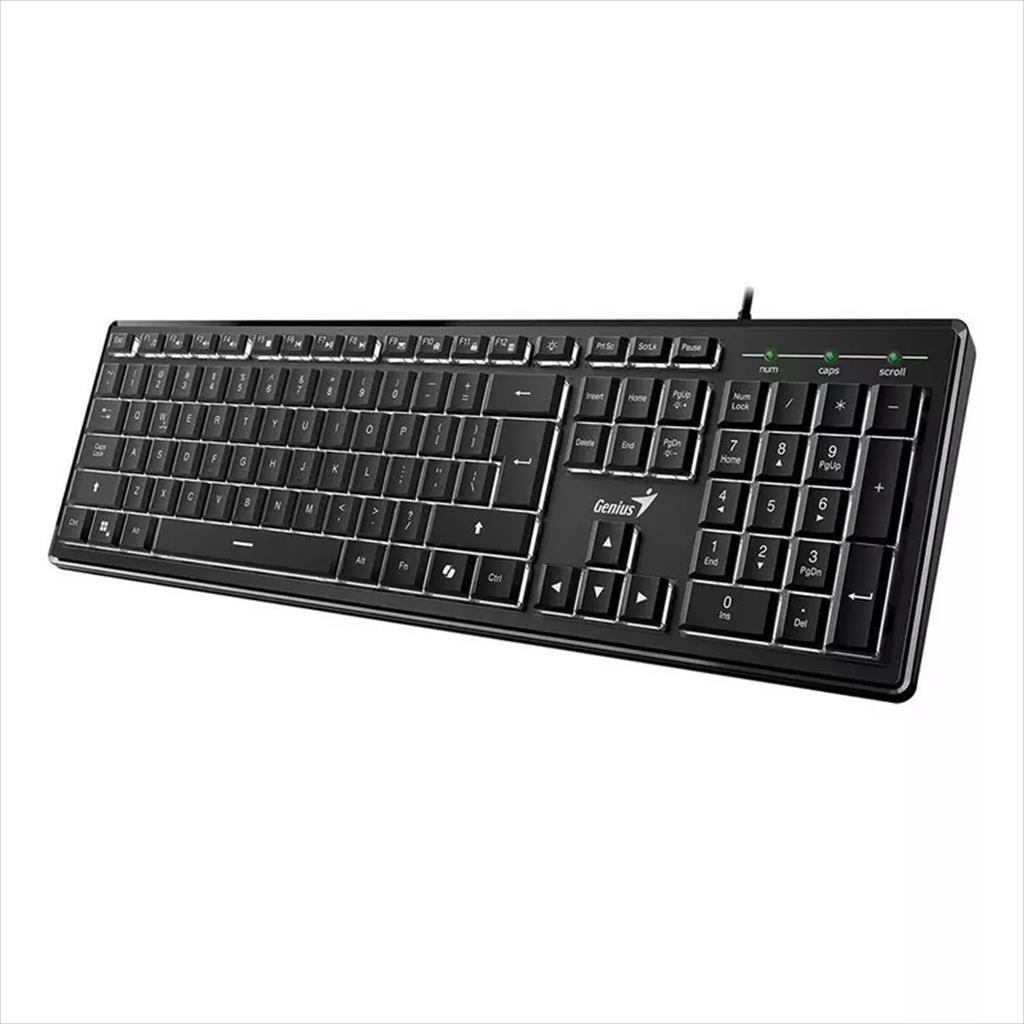 KEYBOARD WIRED USB GENIUS SLIM STAR 820, white backlight 08692