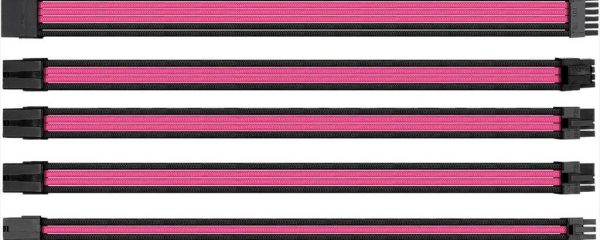 EXTENSION PSU KIT THERMALTAKE TTMOD ATX 24-pin, CPU 4+4-pin, PCI-E 8-pin x2, PCI-E 6-pin x2, w/cable comb BLACK/PINK AC-046-CN1NAN-A1
