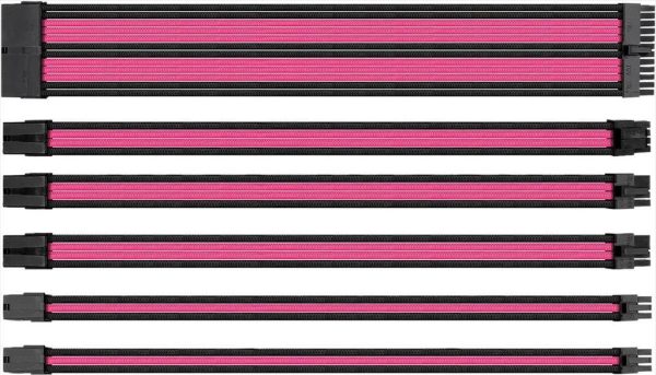 Extension psu kit thermaltake ttmod atx 24-pin, cpu 4+4-pin, pci-e 8-pin x2, pci-e 6-pin x2, w/cable comb black/pink ac-046-cn1nan-a1