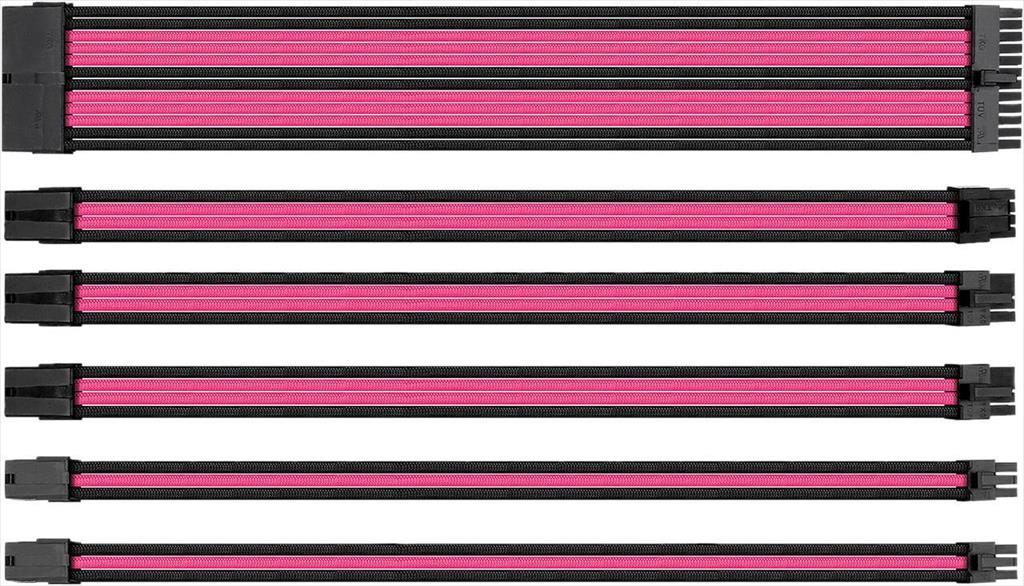 EXTENSION PSU KIT THERMALTAKE TTMOD ATX 24-pin, CPU 4+4-pin, PCI-E 8-pin x2, PCI-E 6-pin x2, w/cable comb BLACK/PINK AC-046-CN1NAN-A1 13477