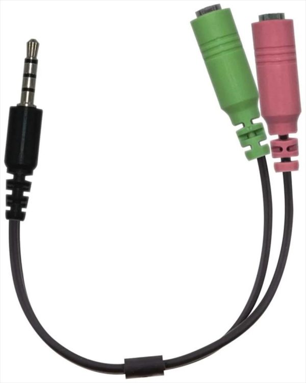Cables audio genius acc-100 2x 3,5mm female to 1x 3,5mm male. 0,2m