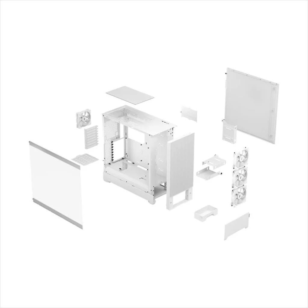 CASE FRACTAL DESIGN E-ATX Mid-Tower Pop XL Air RGB White, 4x120mm Aspect 12 RGB, w/WINDOW, Front Mesh, FD-C-POR1X-01 02534