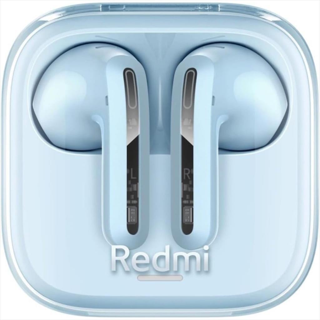 EARPHONES WIRELESS XIAOMI Redmi Buds 6 ACTIVE BLUETOOTH w/microphone, TRANSPARENT BLUE 41369