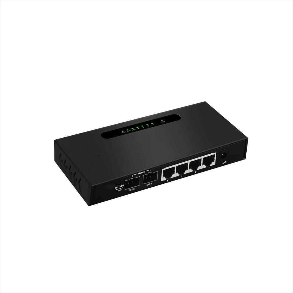 NET Switch DIEWU 4-port 10/100/1000 + x2 SFP ports, METAL TXE235 17495