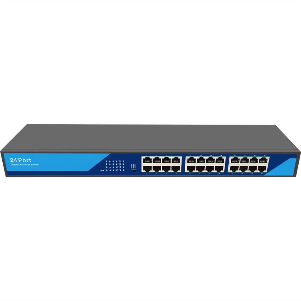 NET Switch DIEWU 24-port 10/100/1000M TXE269 (MTK /EN8853D) IRON SHELL 19" METAL BLACK 17496
