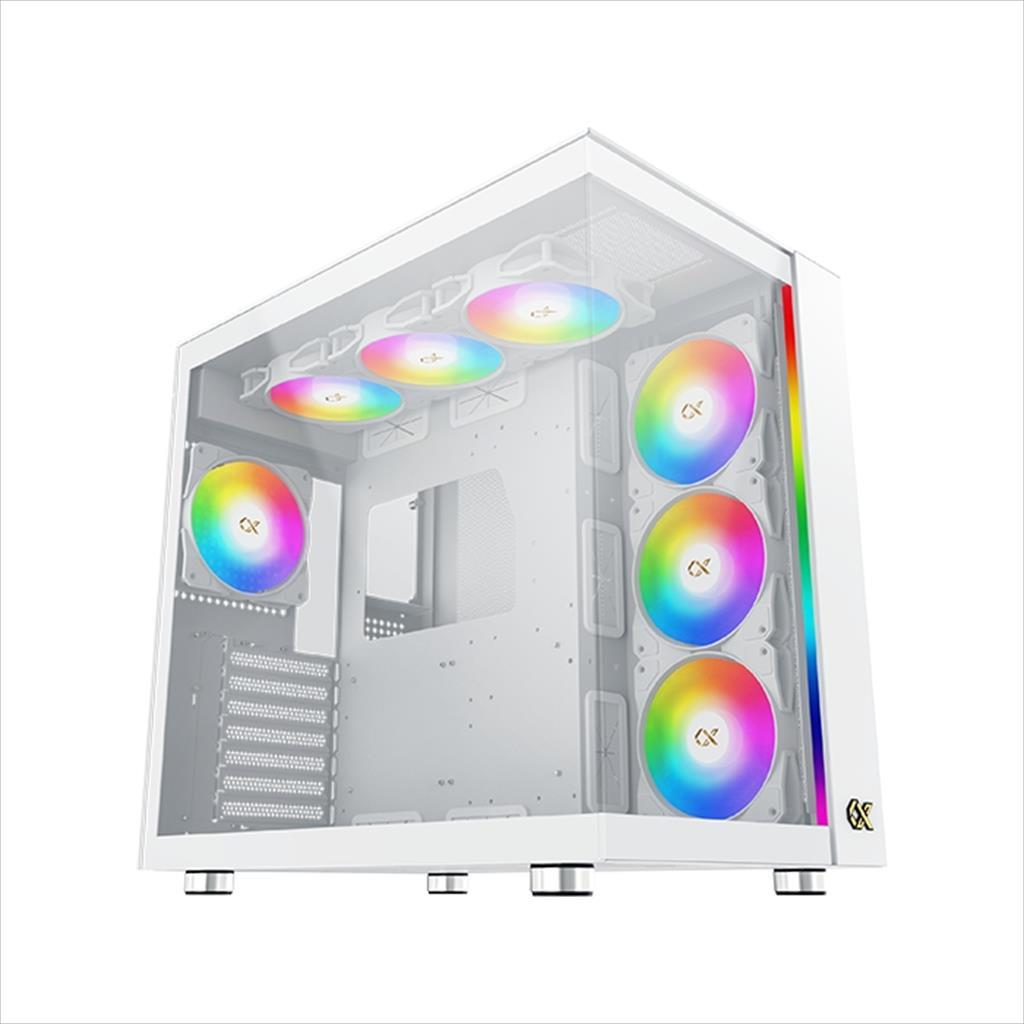 CASE XIGMATEK ATX mid-Tower AQUA ULTRA AIR ARCTIC WHITE w/2xTG, Top Mesh, Front ARGB LED strip, 7x120mm Z20A Arctic ARGB Galaxy II Fan Control Kit,EN41914 02472