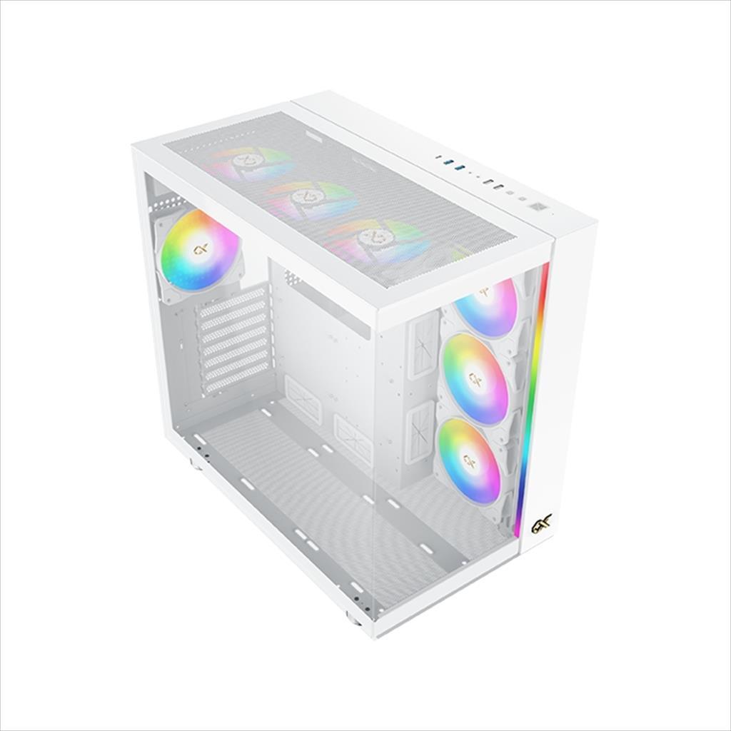 CASE XIGMATEK ATX mid-Tower AQUA ULTRA AIR ARCTIC WHITE w/2xTG, Top Mesh, Front ARGB LED strip, 7x120mm Z20A Arctic ARGB Galaxy II Fan Control Kit,EN41914 02472