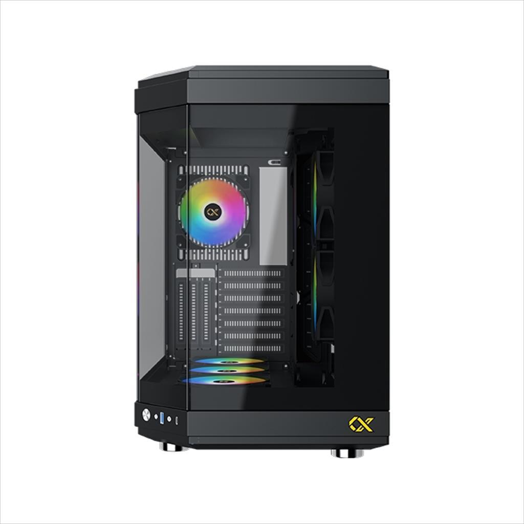 CASE XIGMATEK ATX mid-Tower CUBI BLACK w/3xTG, 6x120mm Z20A ARGB Galaxy II Fan Control Kit,USB type C, EN41938 02473