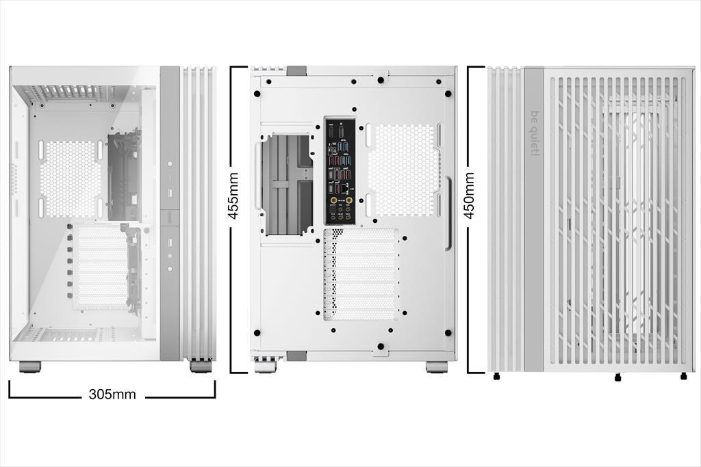 CASE BE QUIET! ATX Mid-Tower Light Base 600 DX, w/2x Tempered glass, ARGB LED strips and 2 hubs, inverted layout, White BGW66 02518