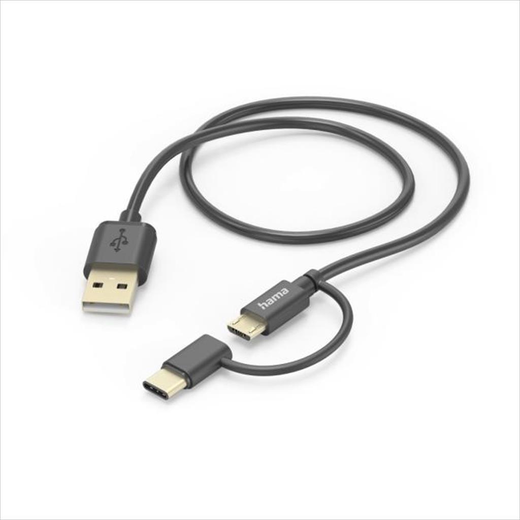 CABLES USB-A HAMA 2 in 1 micro USB, USB type-C, 201533 13480