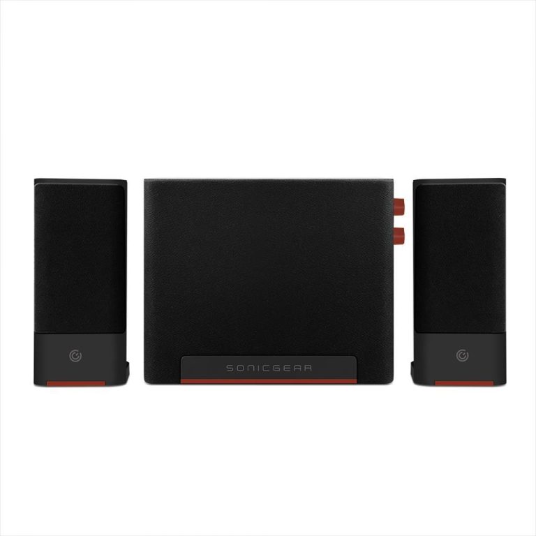 SPEAKERS 2.1 SONICGEAR SPACE 3 Maroon 2.1 FM Radio, MP3 Playback (20W) USB/Bluetooth  4.2