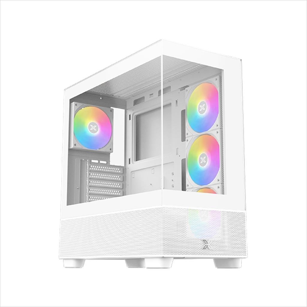 CASE XIGMATEK ATX mid-Tower ENDORPHIN AIR ARCTIC V2 WHITE w/2xTG, Mesh PSU shroud,4x120mm S20A Arctic ARGB Galaxy II Box & Remote, USB type C, EN41839 02476