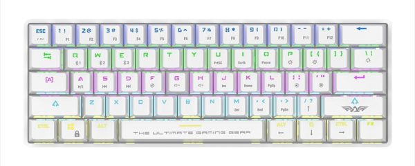 KEYBOARD MECHANICAL ARMAGGEDDON MBA-61R Starling RGB  60% Multi-Device (Wired+Bluetooth),  Kevlartech keycaps, Hotswappable, NKRO, White