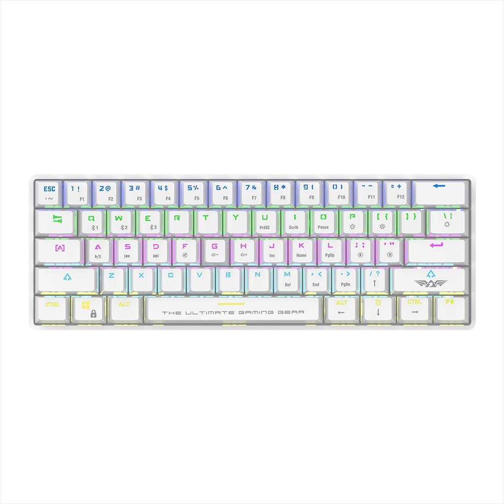 KEYBOARD MECHANICAL ARMAGGEDDON MBA-61R Starling RGB 60% Multi-Device (Wired+Bluetooth), Kevlartech keycaps, Hotswappable, NKRO, White 08704