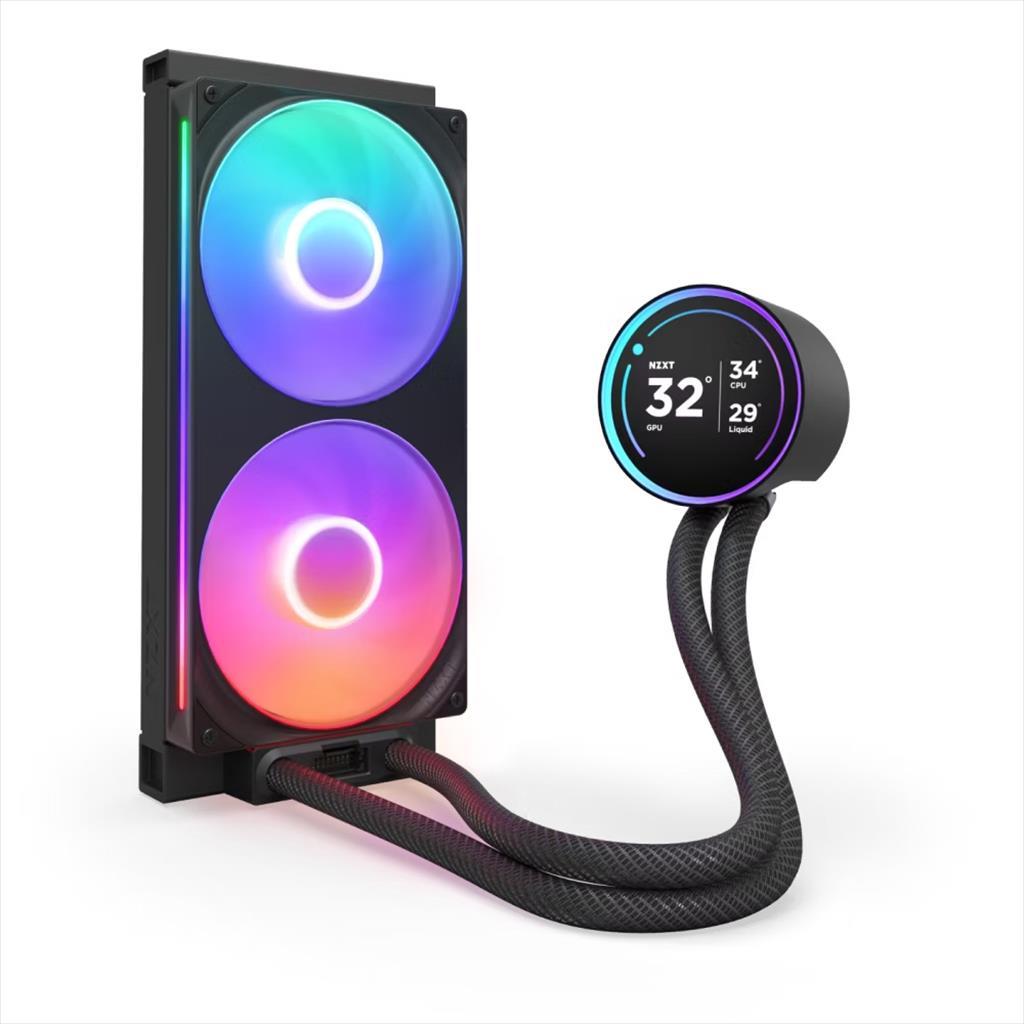 COOLERS CPU AIO NZXT Kraken 280 ELITE V2 RGB, 1x280mm F280 RGB Core fans, RGB Controller, w/2.72" IPS display, RL-KR28E-B2, MATTE BLACK 36635