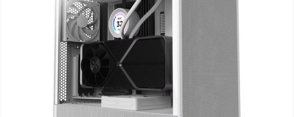 CASE NZXT E-ATX Mid-Tower H5 FLOW (2024) w/Mesh Front & top MESH 2xF120Q, USB 3.2 type-C, 1xUSB 3.2 type A, Matte White CC-H52FW-01