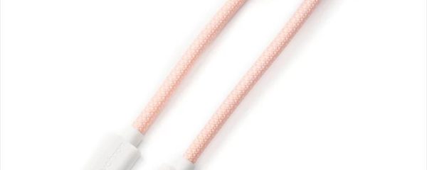 KEYBOARD ACCESSORY KEYCHRON COILED AVIATOR CUSTOM CABLE (Type-C to Type-C) w/adapter type-A to Type-C, LIGHT PINK, Cab-15