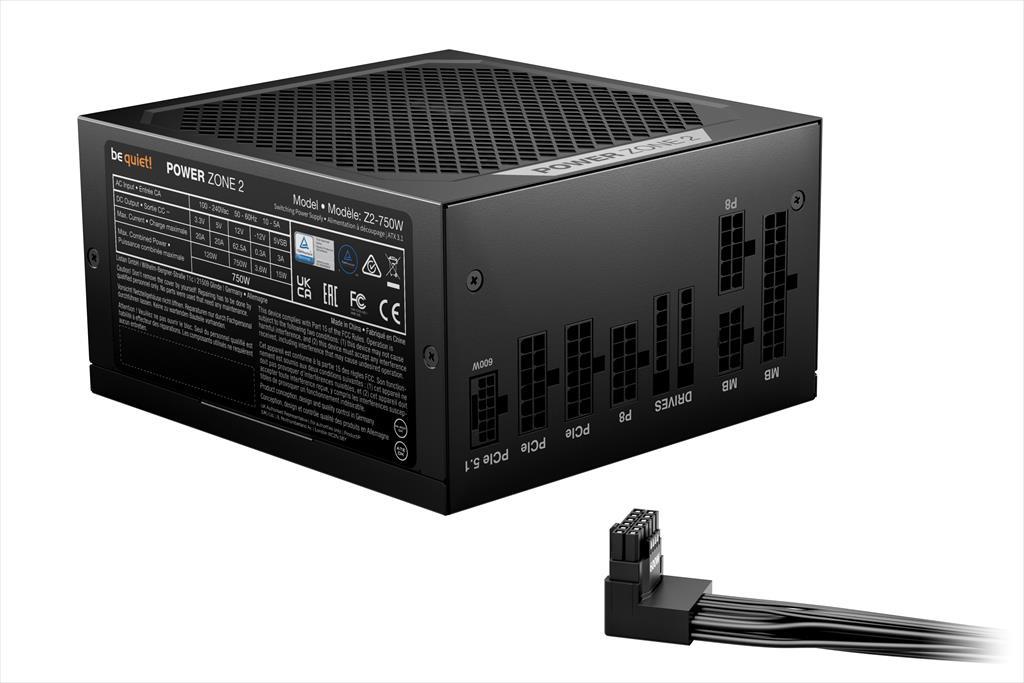 PSU 750W BE QUIET! POWER ZONE 2 80 Plus PLATINUM FULL MODULAR, w/ 90° angled 12V-2x6, BP006EU 26314