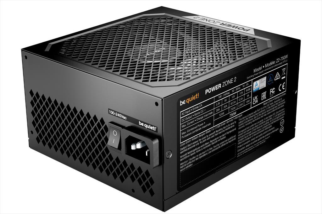 PSU 750W BE QUIET! POWER ZONE 2 80 Plus PLATINUM FULL MODULAR, w/ 90° angled 12V-2x6, BP006EU 26314