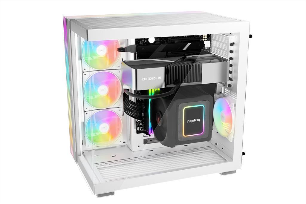 CASE BE QUIET! ATX Mid-Tower Light Base 600 LX, w/2x Tempered glass, 4x Light Wings LX 120mm PWM, ARGB LED strips and 2 hubs, inverted layout, White BGW68 02520