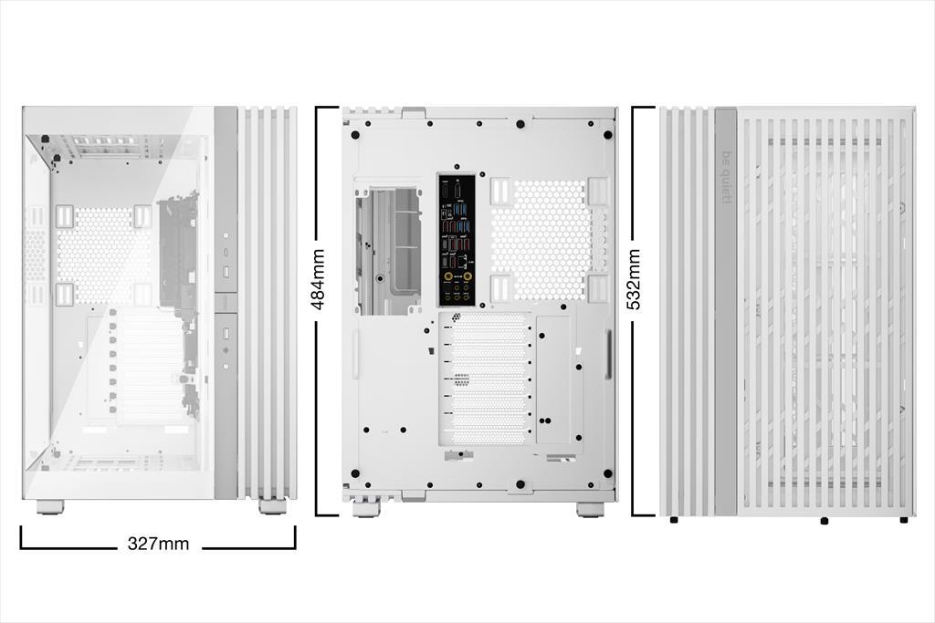 CASE BE QUIET! E-ATX Mid-Tower Light Base 900 DX, w/2x Tempered glass, ARGB LED strips and 2 hubs, inverted layout, White BGW70 02522