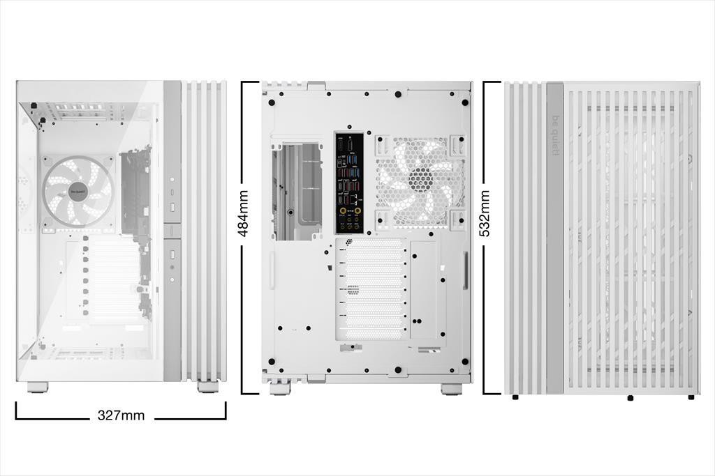 CASE BE QUIET! ATX Mid-Tower Light Base 900 FX, w/2x Tempered glass, 4x Light Wings 140mm PWM, ARGB LED strips and 2 hubs, inverted layout, White BGW72 02524