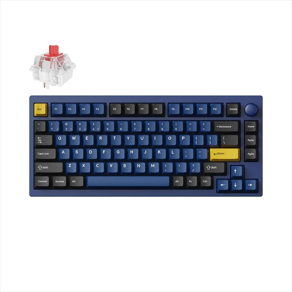 KEYBOARD MECHANICAL KEYCHRON LEMOKEY P1 PRO 75% QMK/VIA, HS, Al.body, RGB, 2.4 GHz & BT, Keychron super Red switch, Navy Blue, w/knob, P1P-O1 08715