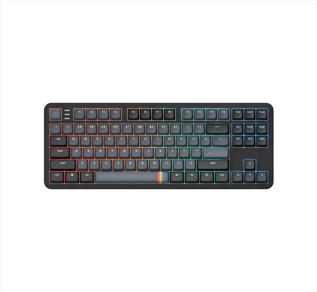 KEYBOARD MECHANICAL DARK PROJECT ALU87A MIDNIGHT TKL HS RGB linear mechanical switches G3ms Zircon, +4 switch +Keycap Language Set 08738