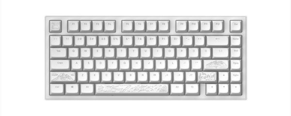KEYBOARD MECHANICAL DARK PROJECT ALU81A TERRA NOSTRA WHITE HS RGB linear mechanical switches G3ms Moonstone- Pre-lubed, +4 switch, COILED CABLE