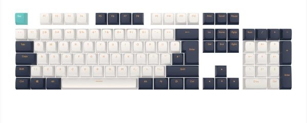 KEYBOARD MECHANICAL KEYCAPS DARK PROJECT NAVY BLUE, (ANSI & ISO LAYUOT 177PCS), White/Blue, KS-1060