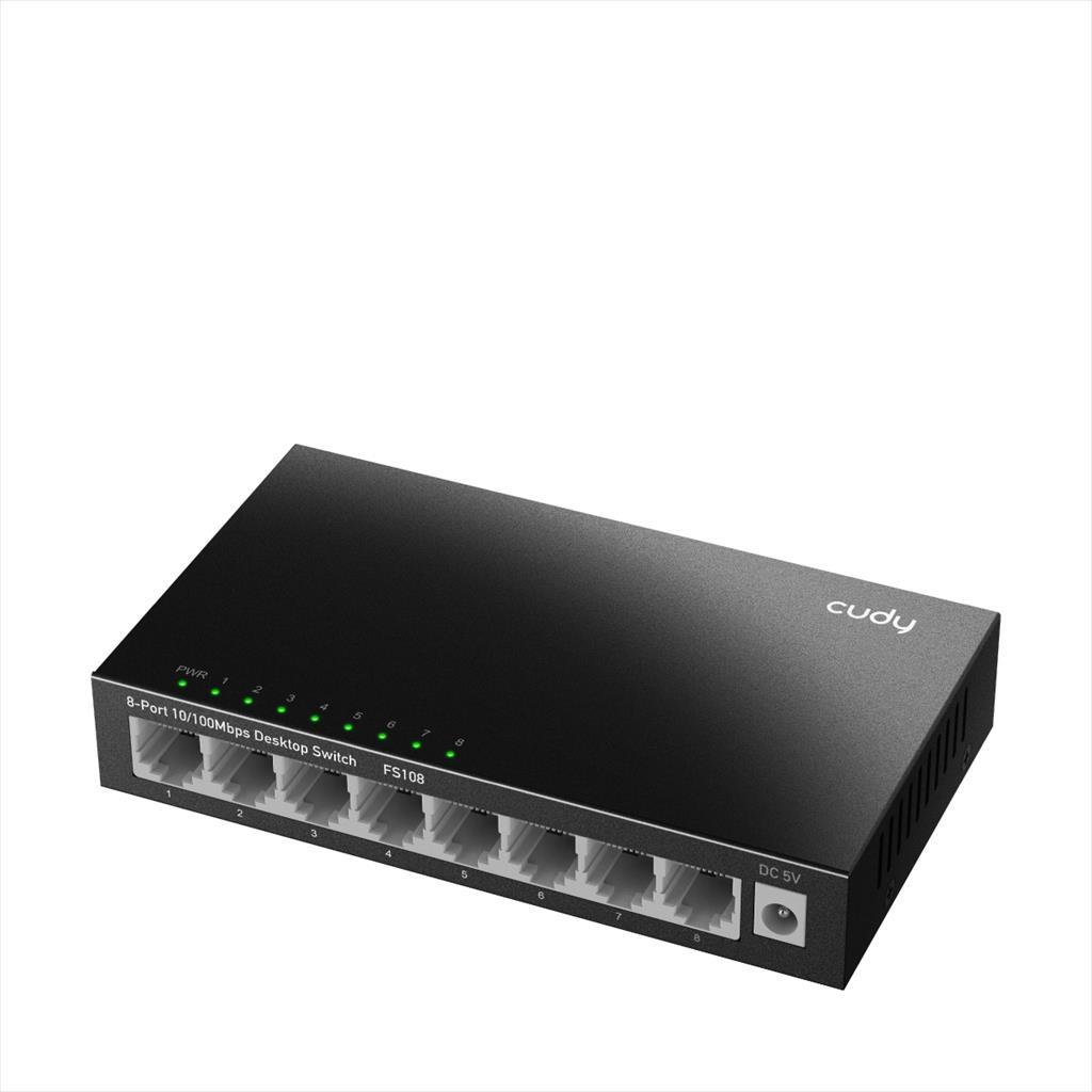 NET Switch CUDY 8-port 10/100 FS108, metal case 17559