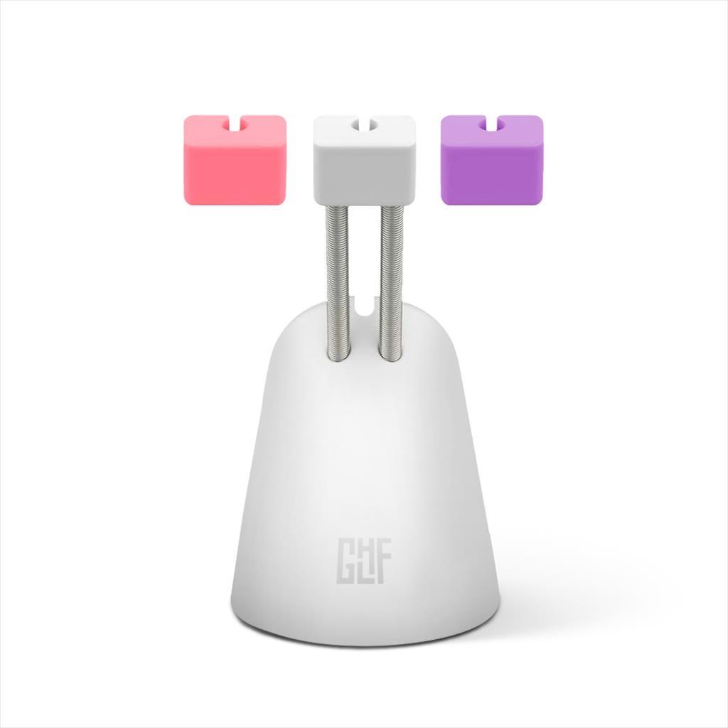 MOUSE ACCESSORY BUNGEE FRAGON - TOWER, w/ 3 colorful clips, WHITE 07510