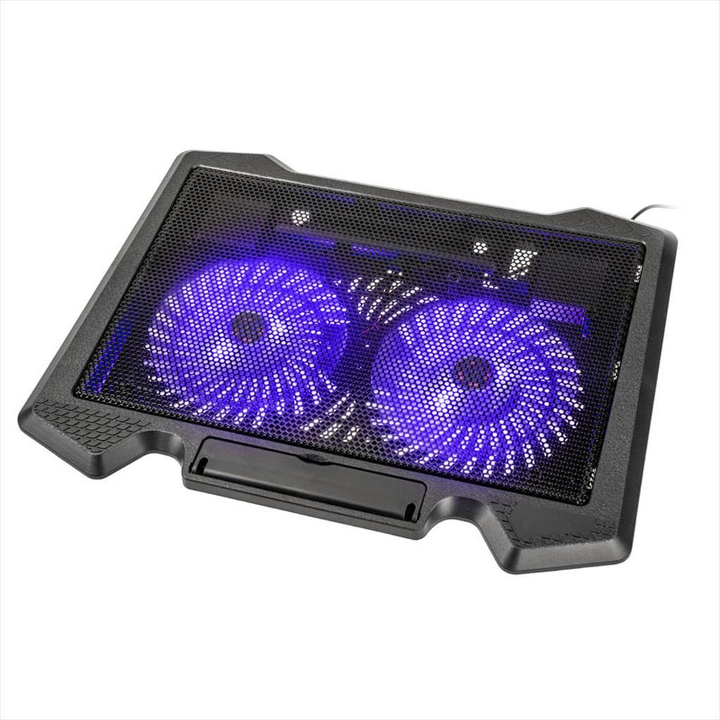 NOTEBOOK STAND COOLER KOLINK KL-N200 15.6", 2x 140mm fans, Blue LED, USB, Black 36619