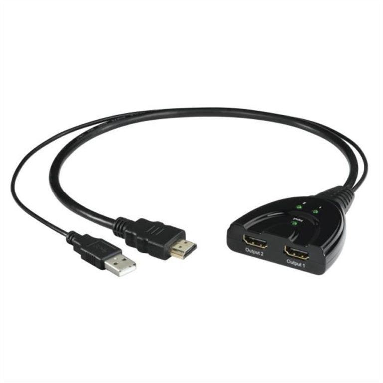 CONVERTOR SPLITTER HAMA HDMI (M) TO 2X HDMI (F) w/USB for power, 121776
