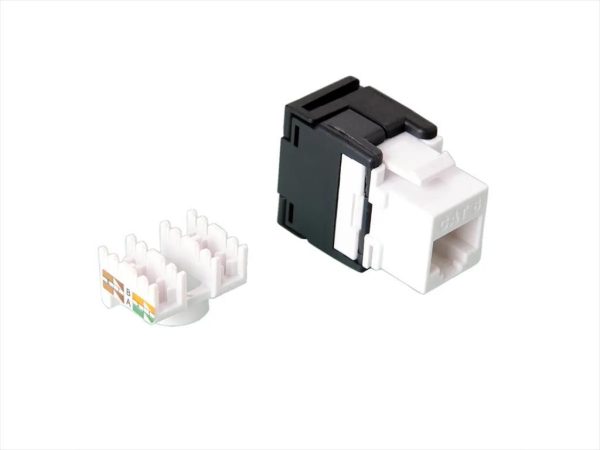 Net modul cat6 utp keystone jack, 180 degree white secomp