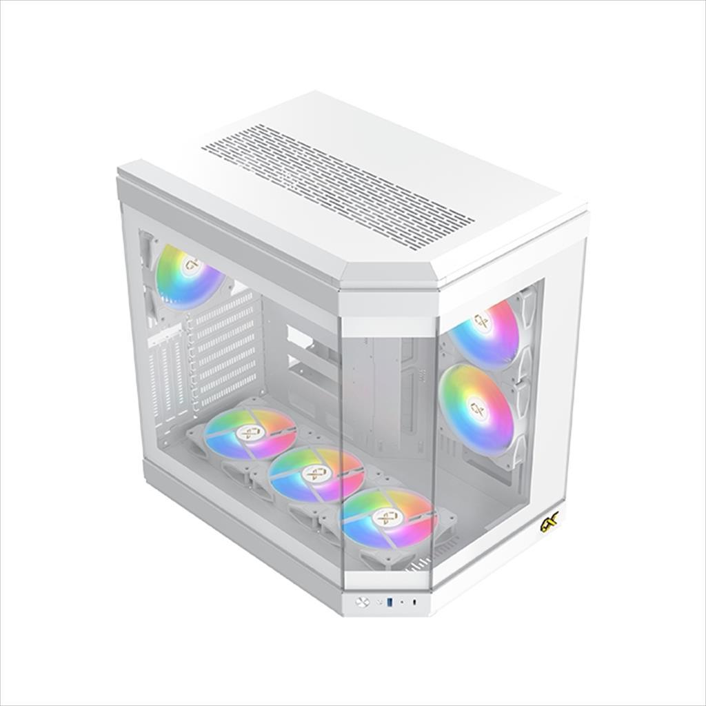 CASE XIGMATEK ATX mid-Tower CUBI ARCTIC WHITE w/3xTG, 6x120mm Z20A Arctic ARGB Galaxy II Fan Control Kit,USB type C, EN41983 02474