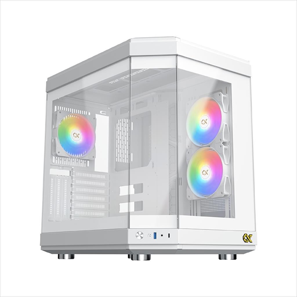 CASE XIGMATEK ATX mid-Tower CUBI ARCTIC WHITE w/3xTG, 6x120mm Z20A Arctic ARGB Galaxy II Fan Control Kit,USB type C, EN41983 02474