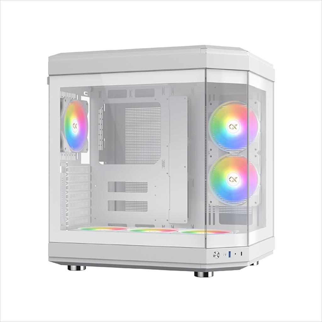 CASE XIGMATEK ATX mid-Tower CUBI ARCTIC WHITE w/3xTG, 6x120mm Z20A Arctic ARGB Galaxy II Fan Control Kit,USB type C, EN41983 02474