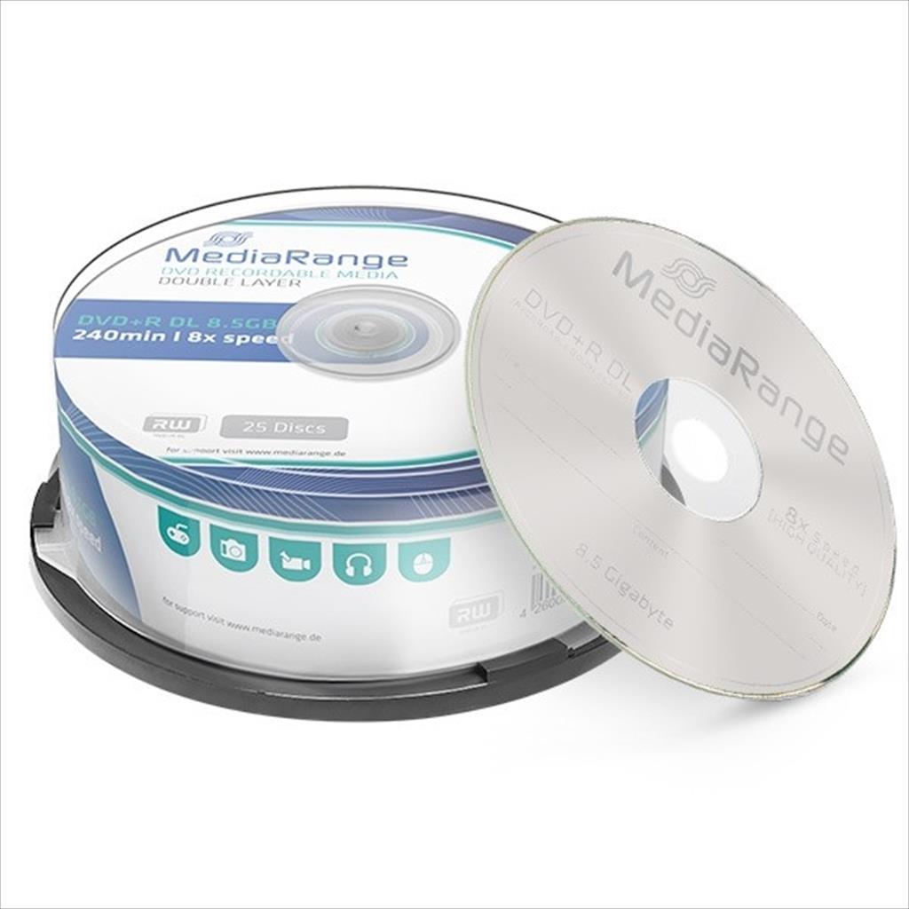 DVD-R 8,5GB DL 8x MEDIARANGE 25pcs 46027