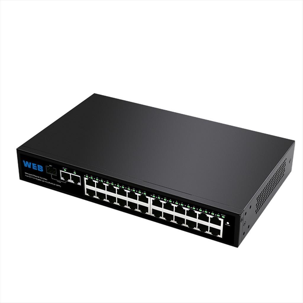 NET Switch DIEWU 24-port 10/100 + 2 10/100/1000 + 1xSFP TXE050 WEB Managed 17578