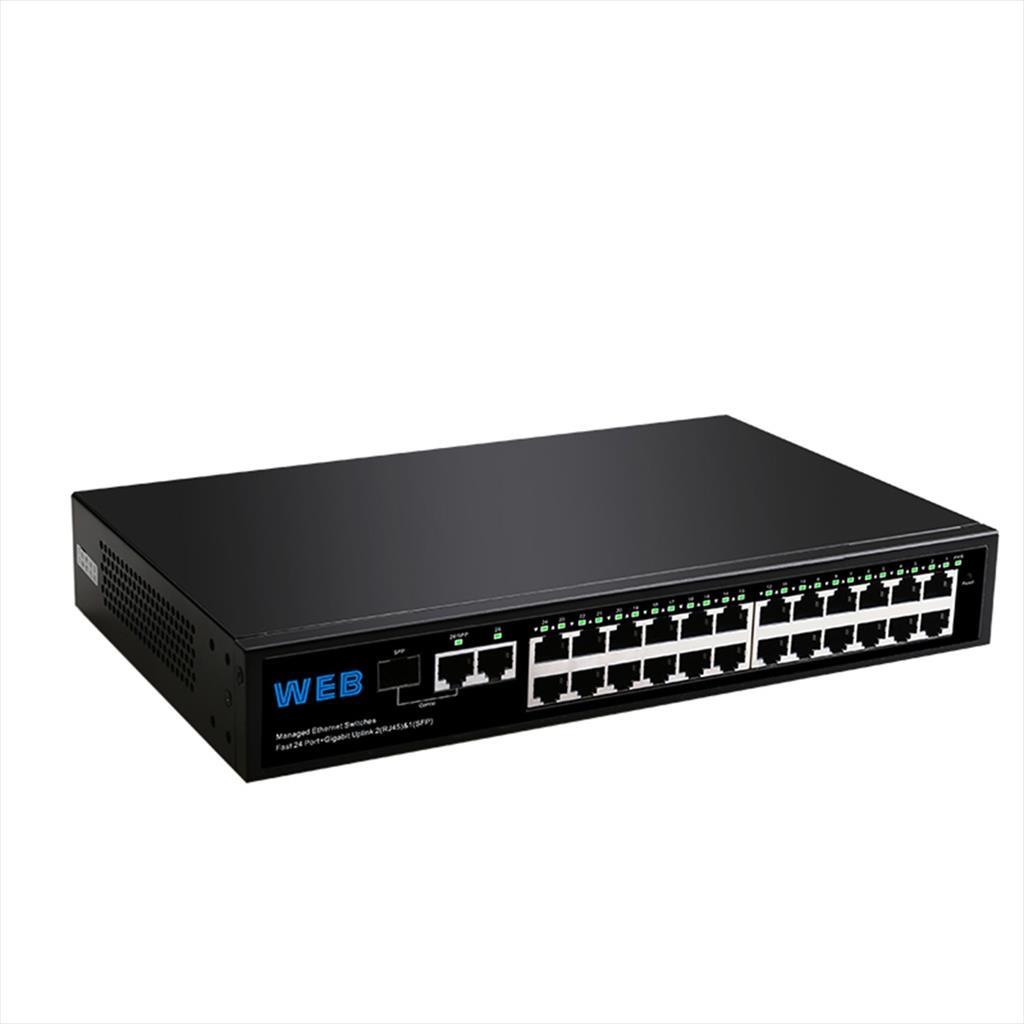 NET Switch DIEWU 24-port 10/100 + 2 10/100/1000 + 1xSFP TXE050 WEB Managed 17578
