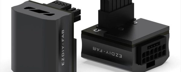 VGA POWER ADAPTER EZDIY-FAB 12VHPWR 600W RVS 180 DEGREES black
