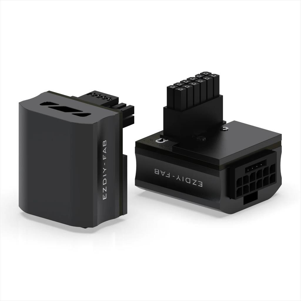 VGA POWER ADAPTER EZDIY-FAB 12VHPWR 600W RVS 180 DEGREES black 21717