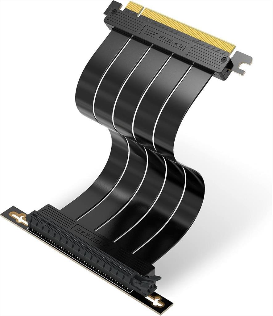 CABLE RISER EZDIY-FAB HIgh Speed PCIe x16 M To PCIe x16 F 300mm Gen 4.0, right angle, black 35299