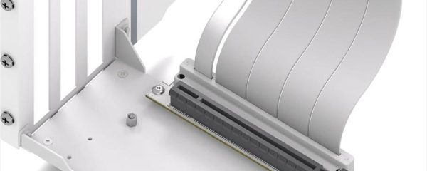 GPU VERTICAL BRACKET KIT EZDIY-FAB SHIELD PCIe 16x Gen4 w/RISER CABLE 115mm, 90° White