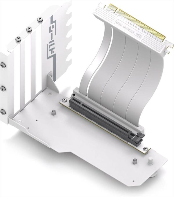 Gpu vertical bracket kit ezdiy-fab shield pcie 16x gen4 w/riser cable 115mm, 90° white