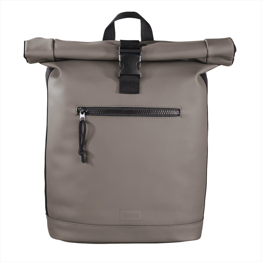 BAG HAMA "Merida" Roll-Top BACKPACK TAUPE 40cm (15,6" LAPTOP), 216494 31095