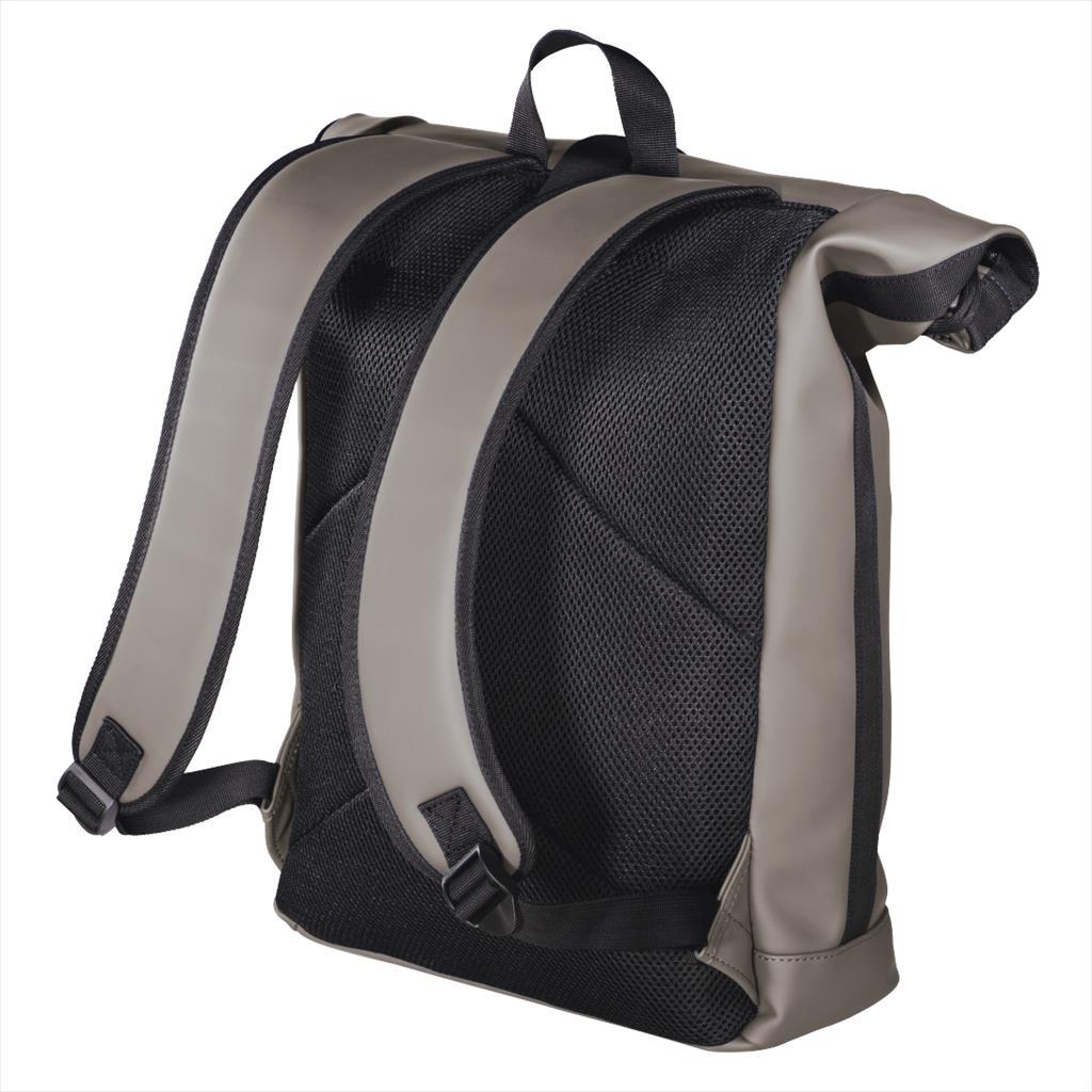 BAG HAMA "Merida" Roll-Top BACKPACK TAUPE 40cm (15,6" LAPTOP), 216494 31095
